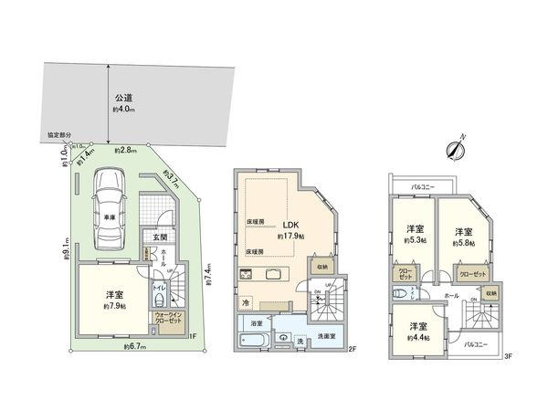 さいたま市大宮区大成町1丁目 2号棟 間取図(平面図) さいたま市大宮区大成町1丁目 2号棟 間取図(平面図)