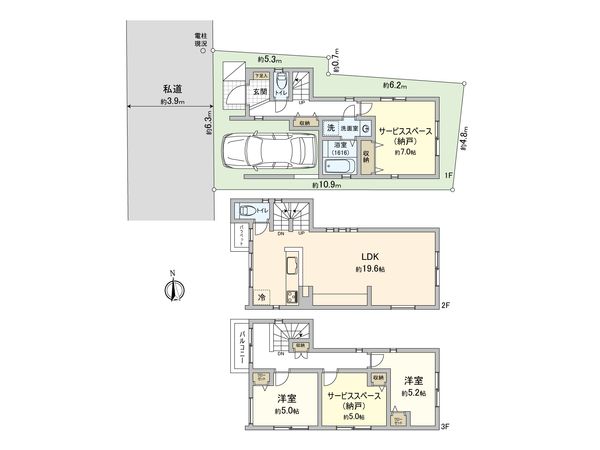 さいたま市大宮区土手町1丁目 1号棟 間取図(平面図)