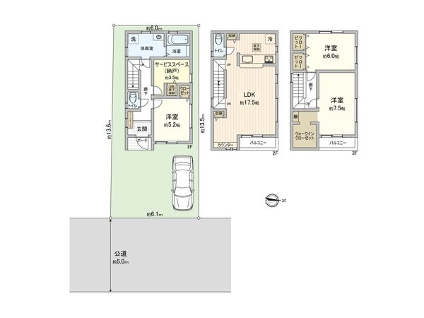 さいたま市北区植竹町1丁目 2号棟 間取図(平面図) さいたま市北区植竹町1丁目 2号棟 間取図(平面図)