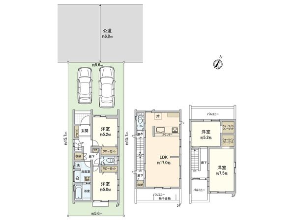 さいたま市北区宮原町1丁目 2号棟 間取図(平面図)