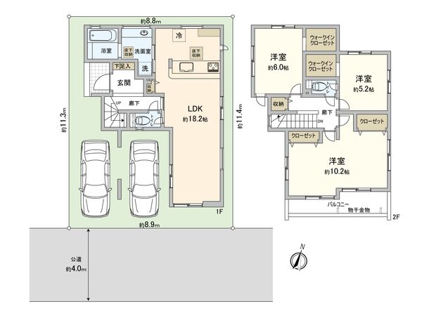 さいたま市北区植竹町1丁目1号棟 間取図(平面図) さいたま市北区植竹町1丁目1号棟 間取図(平面図)