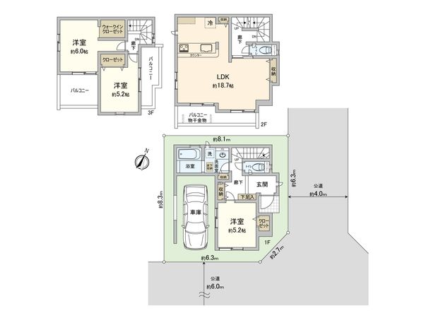 さいたま市北区宮原町2丁目 2号棟 間取図(平面図) さいたま市北区宮原町2丁目 2号棟 間取図(平面図)