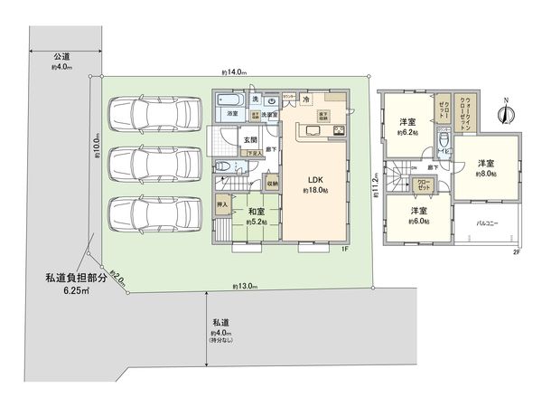 さいたま市西区大字飯田 1号棟 間取図(平面図) さいたま市西区大字飯田 1号棟 間取図(平面図)