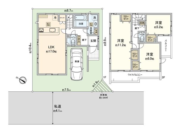 さいたま市大宮区堀の内町2丁目 2号棟 間取図(平面図) さいたま市大宮区堀の内町2丁目 2号棟 間取図(平面図)