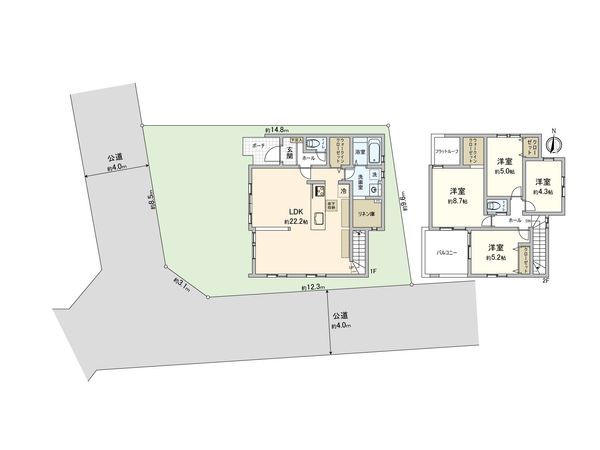 さいたま市西区宮前町 2号棟 間取図(平面図)