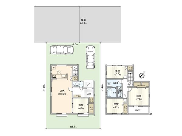 さいたま市北区吉野町1丁目 2号棟 間取図(平面図)