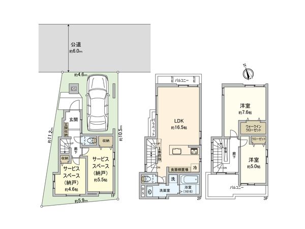 戸田市下戸田2丁目 4号棟 間取図(平面図)