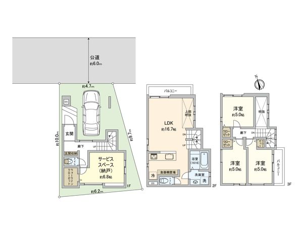 戸田市下戸田2丁目 6号棟 間取図(平面図)