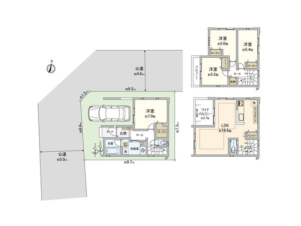 さいたま市北区櫛引町2丁目 1号棟 間取図(平面図) さいたま市北区櫛引町2丁目 1号棟 間取図(平面図)