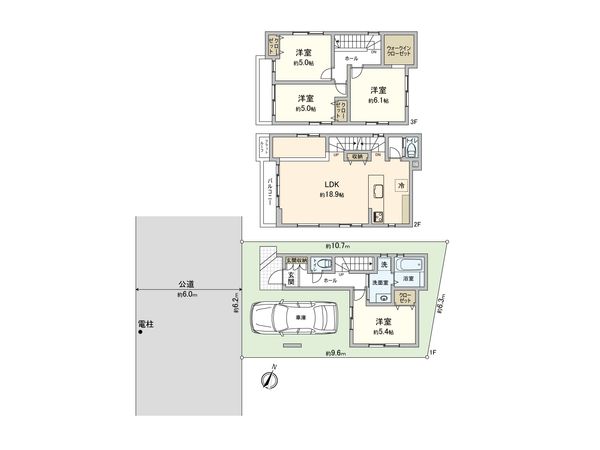 さいたま市北区宮原町4丁目 1号棟 間取図(平面図)