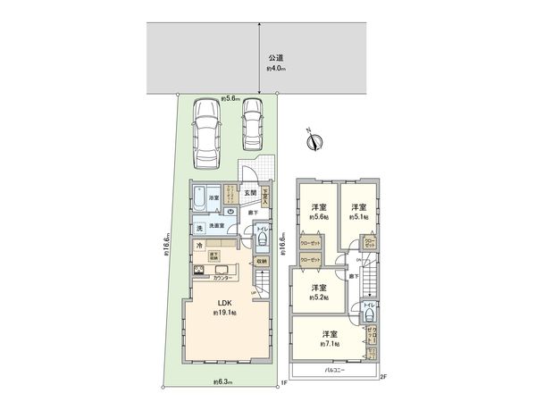 さいたま市西区宮前町 1号棟 間取図(平面図)