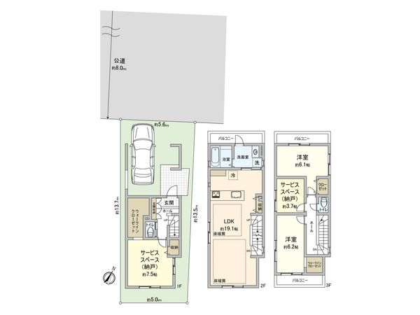 さいたま市大宮区土手町1丁目 3号棟 間取図(平面図)