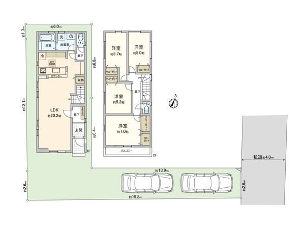 さいたま市西区大字指扇 3号棟 間取図(平面図) さいたま市西区大字指扇 3号棟 間取図(平面図)