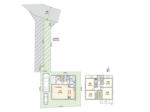 さいたま市見沼区大和田町1丁目 B号棟 間取図(平面図) 間取図(平面図)