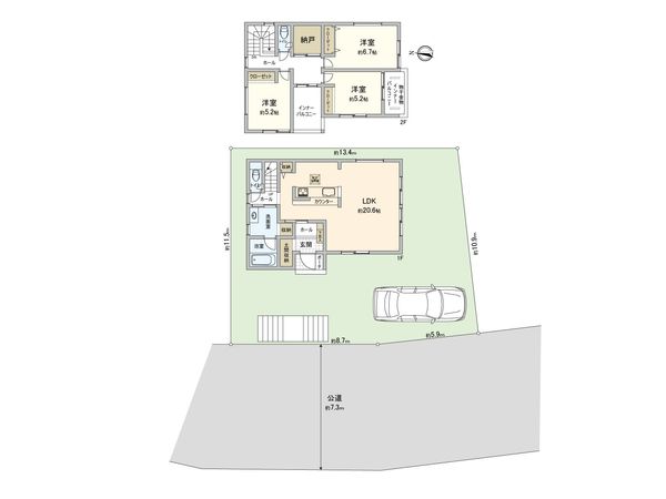さいたま市見沼区大字中川 5号棟 間取図(平面図) さいたま市見沼区大字中川 5号棟 間取図(平面図)