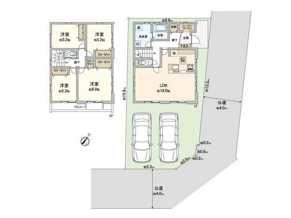 さいたま市北区別所町 1号棟 間取図(平面図)
