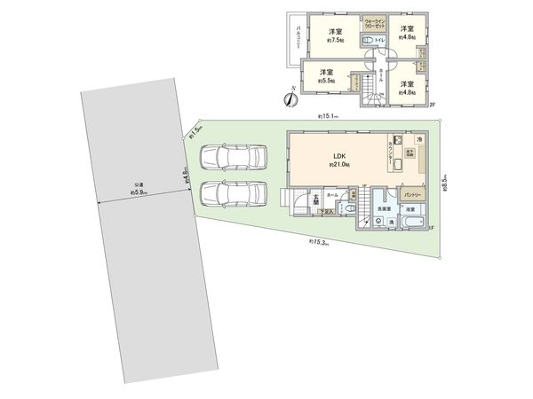 さいたま市北区別所町 3号棟 間取図(平面図) さいたま市北区別所町 3号棟 間取図(平面図)
