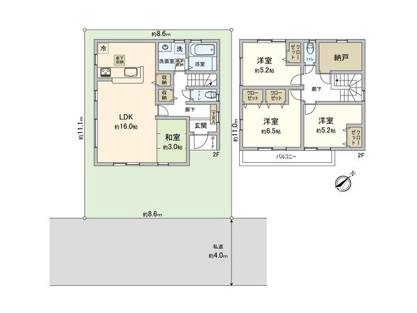 さいたま市大宮区三橋4丁目 1号棟 間取図(平面図)