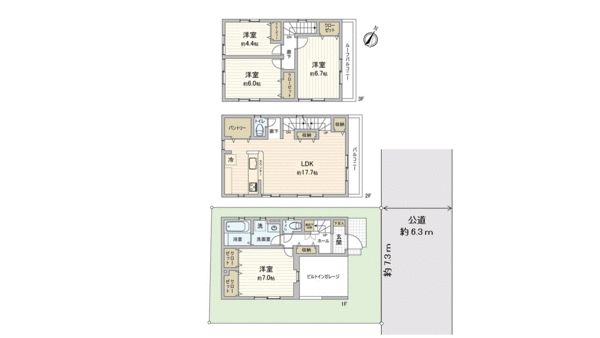 さいたま市大宮区櫛引町1丁目 間取図(平面図) さいたま市大宮区櫛引町1丁目 間取図(平面図)