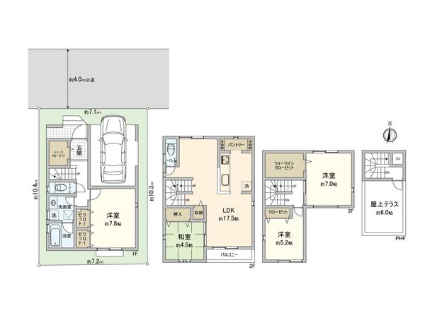 さいたま市大宮区櫛引町1丁目 1号棟 間取図(平面図) さいたま市大宮区櫛引町1丁目 1号棟 間取図(平面図)