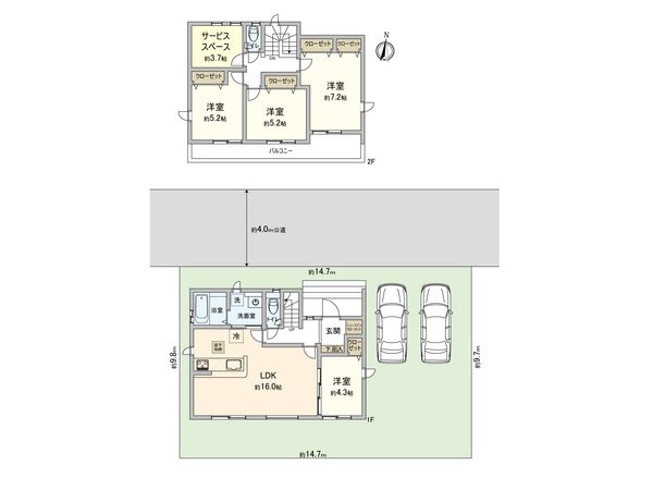 さいたま市大宮区堀の内町1丁目 1号棟 間取図(平面図) さいたま市大宮区堀の内町1丁目 1号棟 間取図(平面図)
