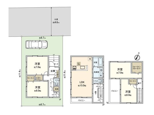 さいたま市北区奈良町 2号棟 間取図(平面図) さいたま市北区奈良町 2号棟 間取図(平面図)