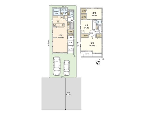 さいたま市北区奈良町 1号棟 間取図(平面図) さいたま市北区奈良町 1号棟 間取図(平面図)