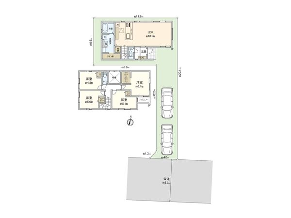 さいたま市北区別所町 1号棟 間取図(平面図) さいたま市北区別所町 1号棟 間取図(平面図)