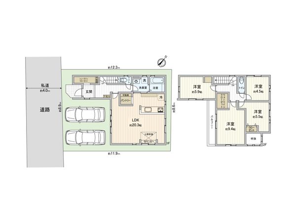 さいたま市西区大字土屋 1号棟 間取図(平面図)