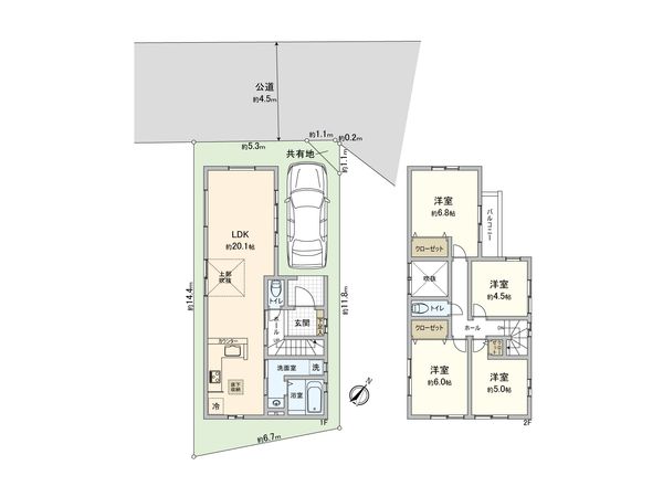 さいたま市大宮区堀の内町1丁目 1号棟 間取図(平面図) さいたま市大宮区堀の内町1丁目 1号棟 間取図(平面図)