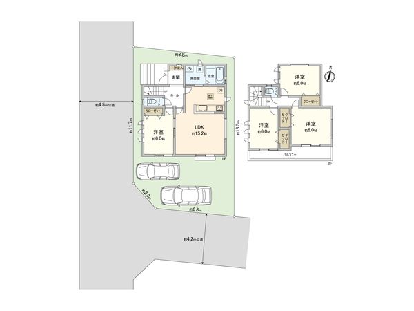さいたま市北区日進町1丁目 1号棟 間取図(平面図) さいたま市北区日進町1丁目 1号棟 間取図(平面図)