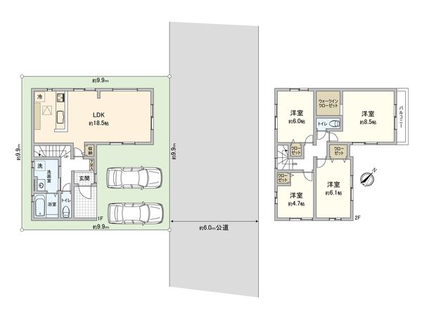 さいたま市見沼区大字東宮下 1号棟 間取図(平面図) さいたま市見沼区大字東宮下 1号棟 間取図(平面図)