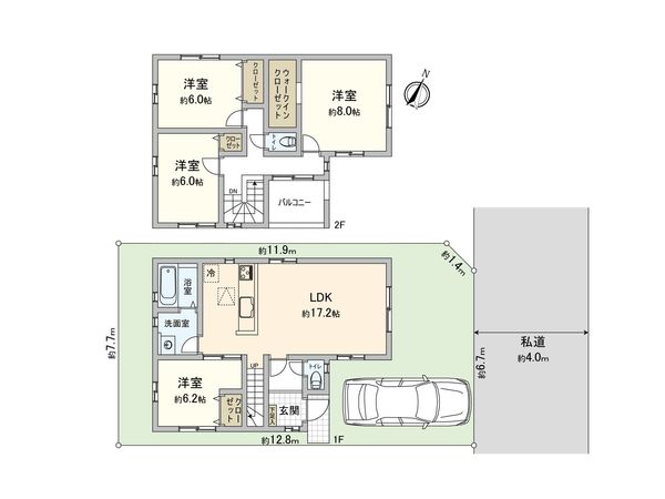さいたま市北区宮原町4丁目 4号棟 間取図(平面図) さいたま市北区宮原町4丁目 4号棟 間取図(平面図)