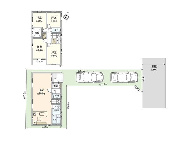 さいたま市北区宮原町4丁目 3号棟 間取図(平面図) さいたま市北区宮原町4丁目 3号棟 間取図(平面図)
