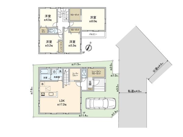 さいたま市北区宮原町4丁目 2号棟 間取図(平面図) さいたま市北区宮原町4丁目 2号棟 間取図(平面図)