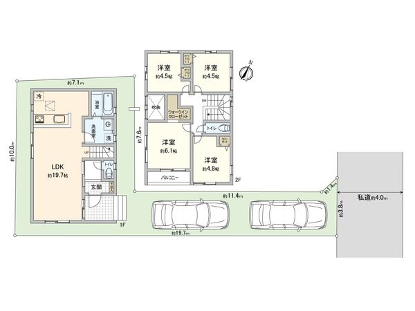 さいたま市北区宮原町4丁目 1号棟 間取図(平面図) さいたま市北区宮原町4丁目 1号棟 間取図(平面図)