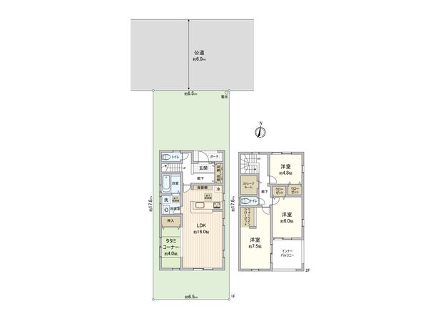 春日部市大沼3丁目 1号棟 間取図(平面図)