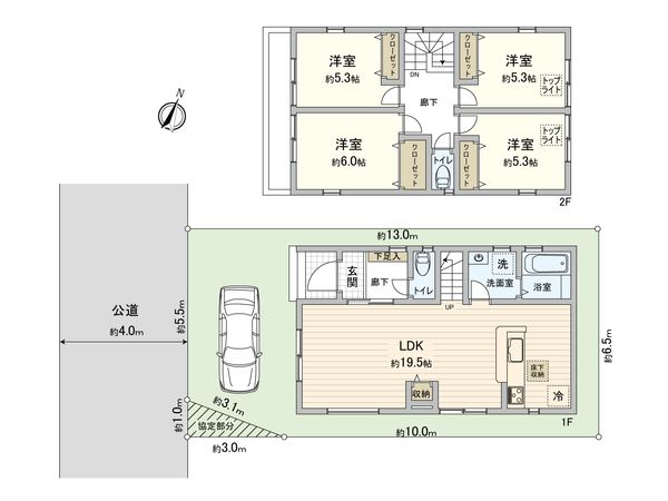 さいたま市大宮区大成町3丁目 1号棟 間取図(平面図) さいたま市大宮区大成町3丁目 1号棟 間取図(平面図)