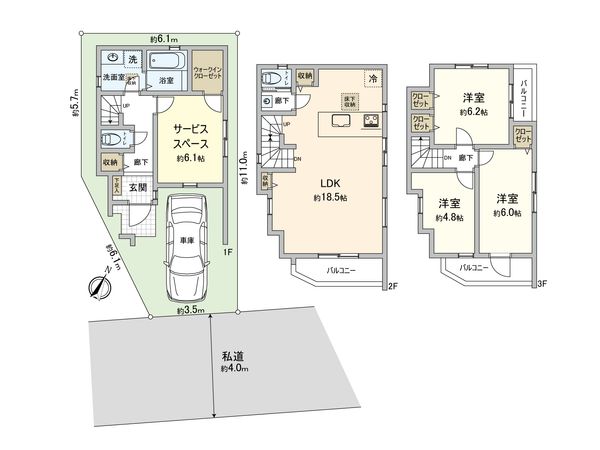 さいたま市北区宮原町3丁目 4号棟 間取図(平面図) さいたま市北区宮原町3丁目 4号棟 間取図(平面図)