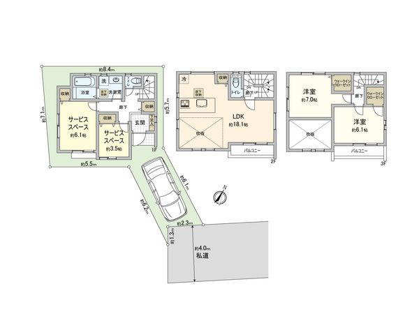 さいたま市北区宮原町3丁目 5号棟 間取図(平面図) さいたま市北区宮原町3丁目 5号棟 間取図(平面図)