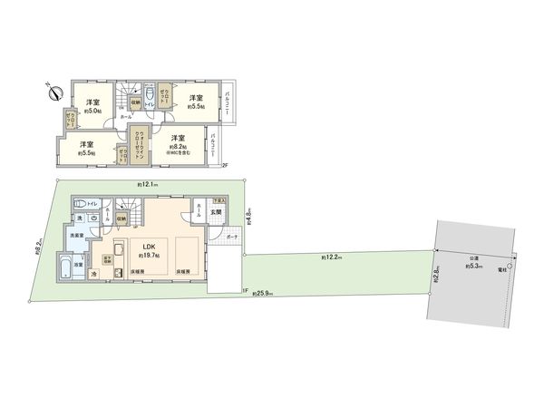 さいたま市大宮区堀の内町3丁目 1号棟 間取図(平面図) さいたま市大宮区堀の内町3丁目 1号棟 間取図(平面図)