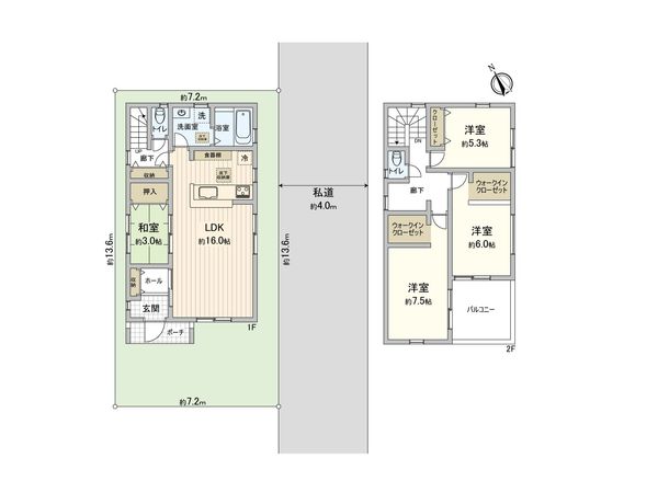 さいたま市見沼区大字東新井 1号棟 間取図(平面図) さいたま市見沼区大字東新井 1号棟 間取図(平面図)