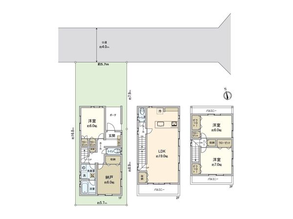 さいたま市見沼区東大宮6丁目 間取図(平面図)