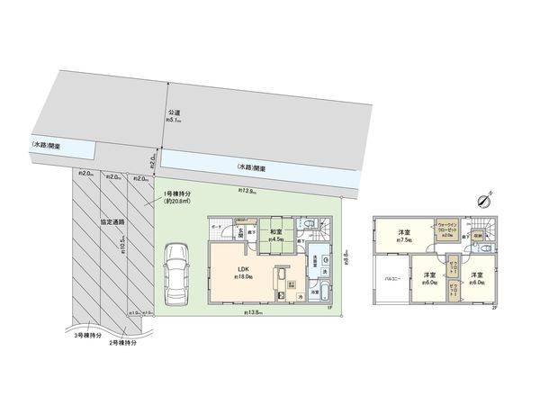 さいたま市西区大字宝来 1号棟 間取図(平面図)