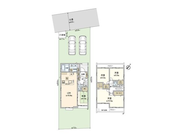 さいたま市西区大字西遊馬 1号棟 間取図(平面図) さいたま市西区大字西遊馬 1号棟 間取図(平面図)