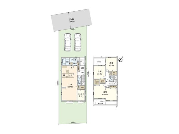 さいたま市西区大字西遊馬 2号棟 間取図(平面図) さいたま市西区大字西遊馬 2号棟 間取図(平面図)