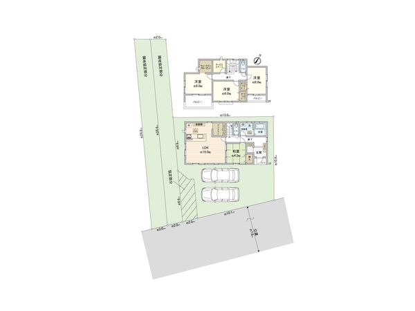 さいたま市見沼区大和田町1丁目大和田特定土地区画整理事業地区内 仮換地 間取図(平面図)