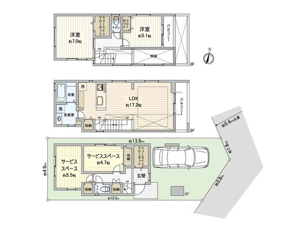 さいたま市北区日進町3丁目 新築戸建2号棟 間取図(平面図) さいたま市北区日進町3丁目 新築戸建2号棟 間取図(平面図)