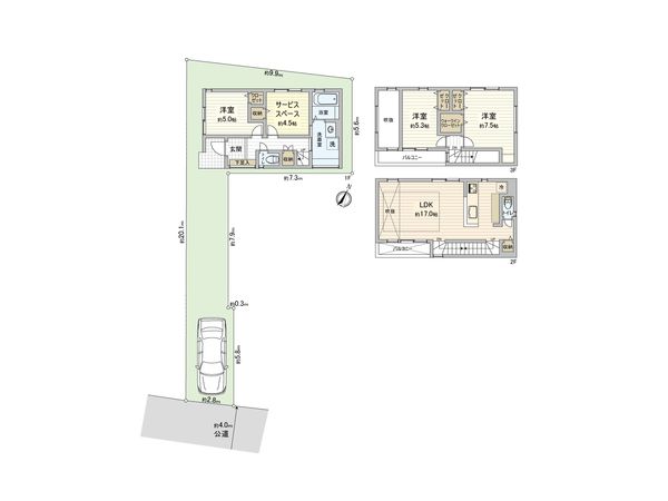 さいたま市北区日進町3丁目 新築戸建6号棟 間取図(平面図) さいたま市北区日進町3丁目 新築戸建6号棟 間取図(平面図)