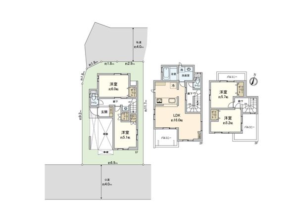 さいたま市大宮区大成町2丁目 2号棟 間取図(平面図) さいたま市大宮区大成町2丁目 2号棟 間取図(平面図)